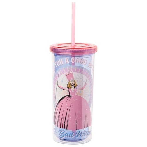 Silver Buffalo Disney Lilo and Stitch Tropical Pattern Plastic Tall Travel Cup for Adults, Outdoor Summer Party, 20 Ounc