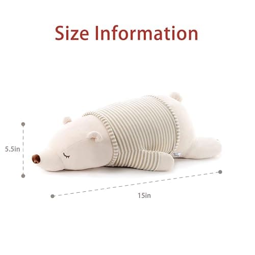 Niuniu Daddy 15" Weighted Polar Bear Toy for Kids Christmas Gift
Niuniu Daddy 15" Large Plush Polar Bear for Hugging and
