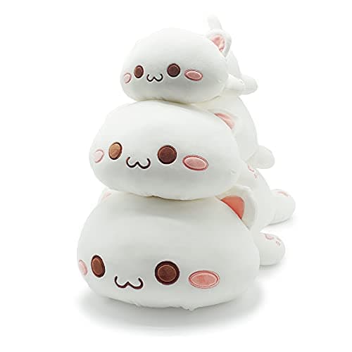 Onsoyours Cute Kitten Plush Toy for Kids (White Cat, 12")  
Onsoyours Soft Anime Cat Plush Pillow for Kids (White Cat, 1