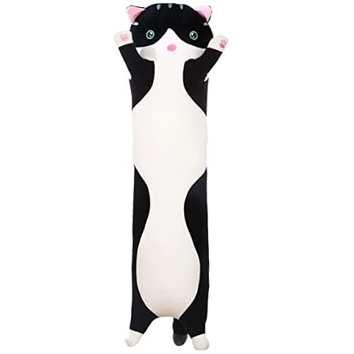 Giant Cat Pillow for Kids and Girlfriend (Gray, 130cm/51.18inch) Soft Hugging Toy for Snuggling