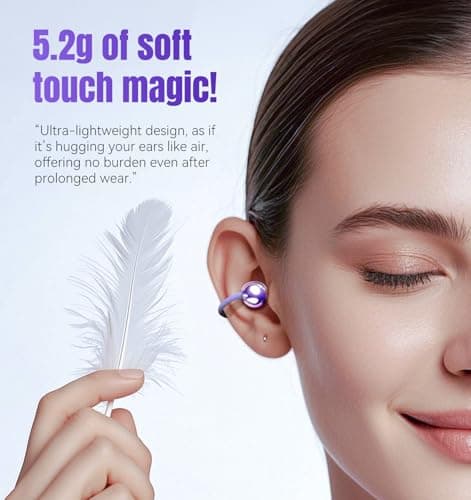 King Lucky Clip on Earbuds Open Ear Wireless Bluetooth 5.4 Headphones (Purple)  
King Lucky Clip on Earbuds Open Ear Wir