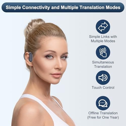 Real Time Translator Earbuds - 144 Languages with Bluetooth for Travelers (Black)
| Real Time Translation Earbuds - Blu