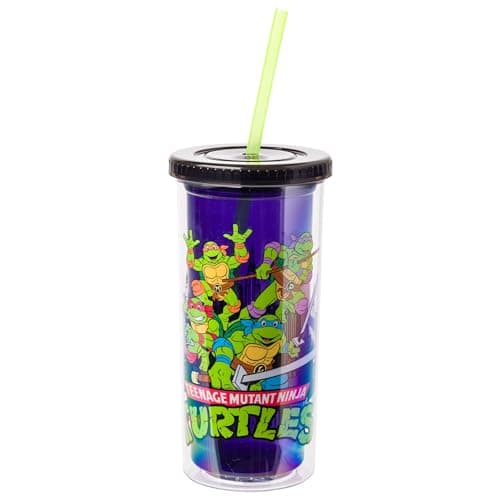 Silver Buffalo Disney Lilo and Stitch Tropical Pattern Plastic Tall Travel Cup for Adults, Outdoor Summer Party, 20 Ounc
