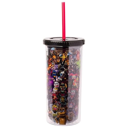 Silver Buffalo Disney Lilo and Stitch Tropical Pattern Plastic Tall Travel Cup for Adults, Outdoor Summer Party, 20 Ounc