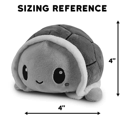 TeeTurtle Original Reversible Turtle Plushie - Green - Cute Sensory Fidget Stuffed Animals That Show Your Mood, 4 Inch
