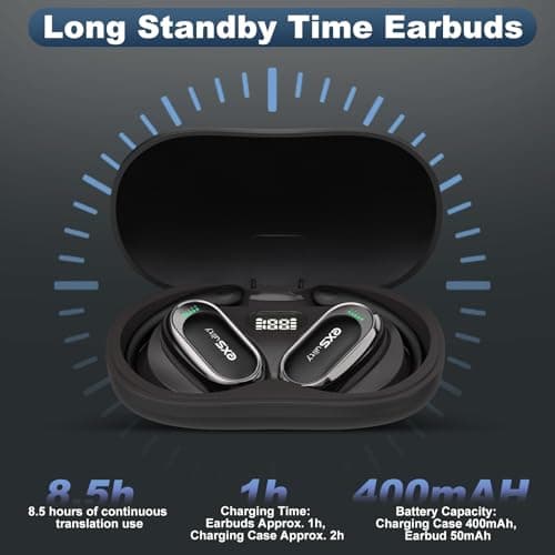 AI Translator Earbuds for Real Time Translation & Multi-device Compatibility (Black)  
AI Translator Earbuds with 144 La