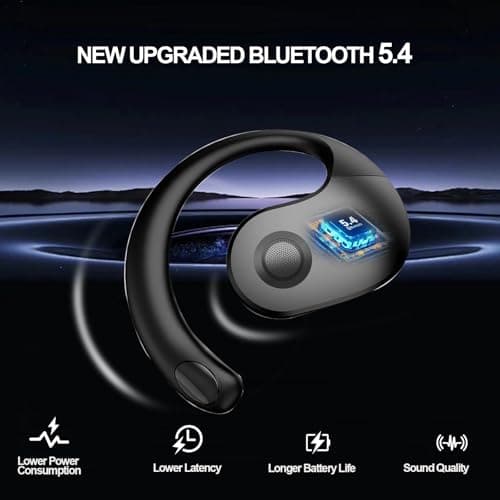 Black OWS Wireless Bluetooth 5.4 Earbuds for Sports and Driving with 48H Range and IPX5 Waterproof
| OWS Black Wireless