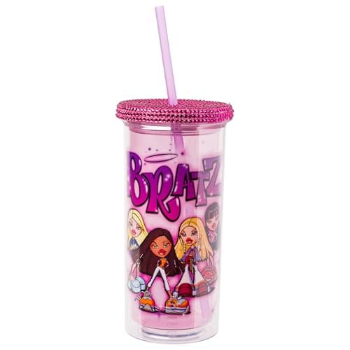 Silver Buffalo Disney Lilo and Stitch Tropical Pattern Plastic Tall Travel Cup for Adults, Outdoor Summer Party, 20 Ounc