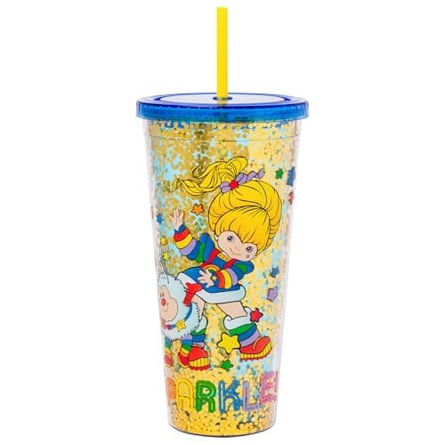 Silver Buffalo Disney Lilo and Stitch Tropical Pattern Plastic Tall Travel Cup for Adults, Outdoor Summer Party, 20 Ounc