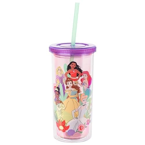Silver Buffalo Disney Lilo and Stitch Tropical Pattern Plastic Tall Travel Cup for Adults, Outdoor Summer Party, 20 Ounc