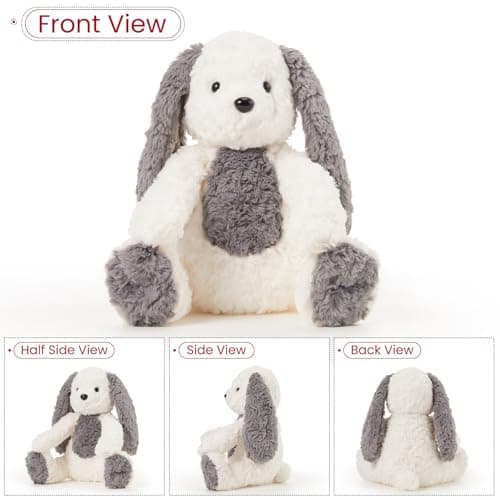 MINISO Ultra-Soft Bunny Rabbit Stuffed Animal with Scarf Set for Kids Boys Girls Halloween Party