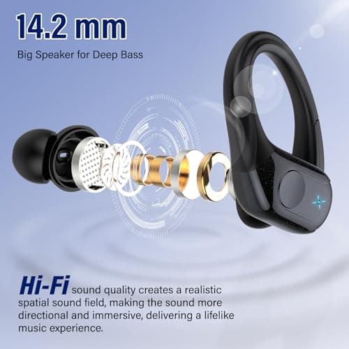 Wireless Earbuds Bluetooth 5.4 Headphones with 4 ENC Mic and LED Display for Running Black
| IP7 Waterproof Bluetooth E