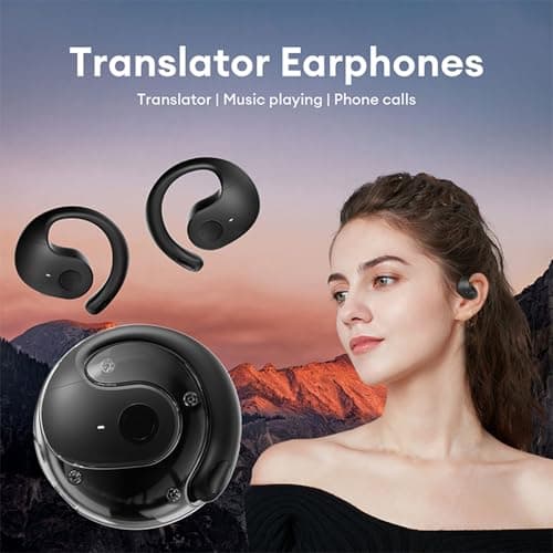 XINLINSHOE Hy-T26 Pro Translation Earbuds for Travel Business Learning (Black) Real Time 144 Language Translator