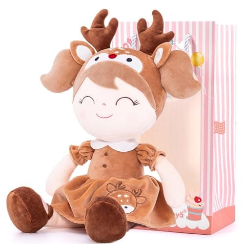 Gloveleya Soft Doll for Kids Ages 2-4 Peach Fairy Plush Toy with Gift Box