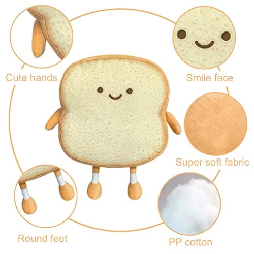 Toast Bread Golden Food Plush Toy Pillow for Kids and Adults
| Toast Bread Pillow Soft Cute and Funny Food Plush for Ho