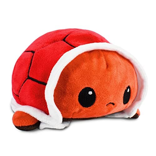 TeeTurtle Original Reversible Turtle Plushie - Green - Cute Sensory Fidget Stuffed Animals That Show Your Mood, 4 Inch