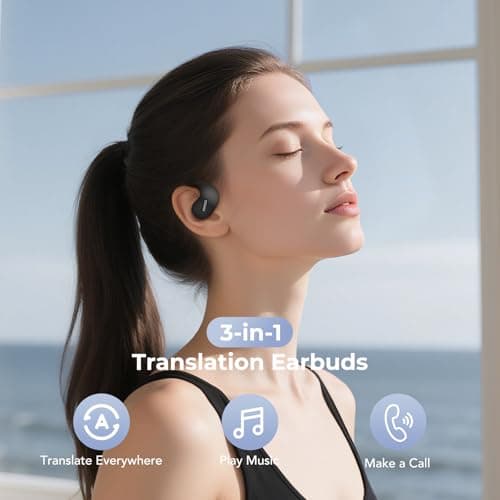 MINISO X15 Pro AI Translation Earbuds for Travelers and Business Professionals Support 135 Languages with Real Time Tran