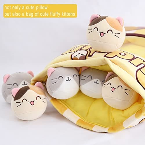 Cute Plush Pillow Throw Pillow for Girls (Kitten)
| Removable Stuffed Animal Toys Creative Gifts for Girls (Kitten)
| P