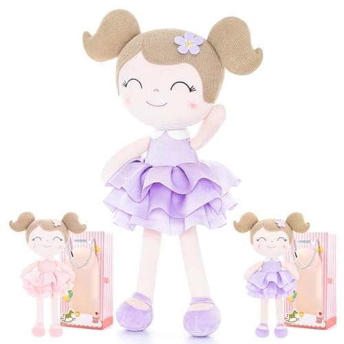 Gloveleya Soft Doll for Kids Ages 2-4 Peach Fairy Plush Toy with Gift Box