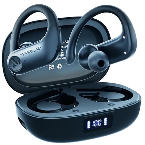 TREBLAB X3 Pro Sport True Wireless Earbuds for Workout, Punchy Bass and Noise Isolation, 145H Playtime