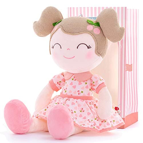 Gloveleya Soft Doll for Kids Ages 2-4 Peach Fairy Plush Toy with Gift Box