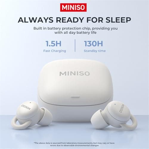 MINISO X10 Bluetooth Noise Blocking Earbuds for Side Sleepers in BedComfortable Fit Bluetooth 5.4 Earphones for Sleeping