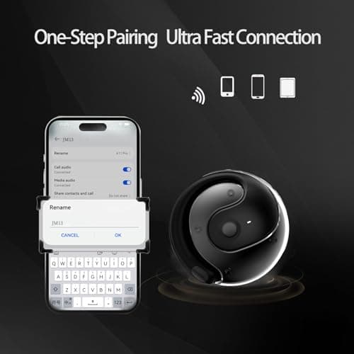 Black OWS Wireless Bluetooth 5.4 Earbuds for Sports and Driving with 48H Range and IPX5 Waterproof
| OWS Black Wireless