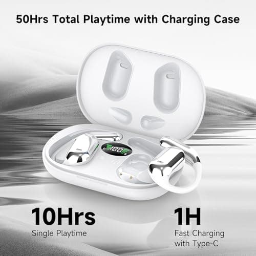 EUQQ Wireless Earbuds for Sports, Open Ear Bluetooth 5.4 Headphones with LED Display and 50H Playtime  
EUQQ Open Ear Bl