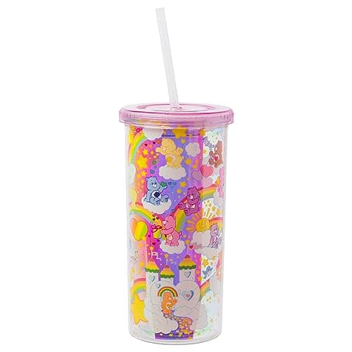 Silver Buffalo Disney Lilo and Stitch Tropical Pattern Plastic Tall Travel Cup for Adults, Outdoor Summer Party, 20 Ounc
