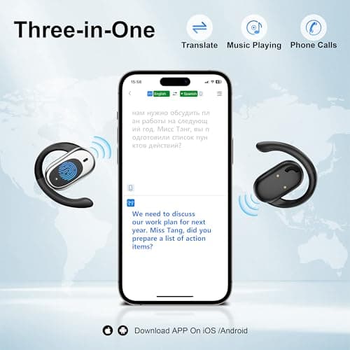 Real Time Translation Earbuds for Travel and Business with 144 Languages Support and Long Battery Life
| AI Language Tr