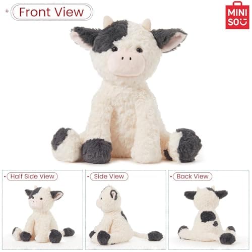 MINISO 10.5" Cow Stuffed Animal Ultra-Soft Cuddle Toy for Kids Boys Girls
MINISO 10.5" Cow Stuffed Animal with Scarf for