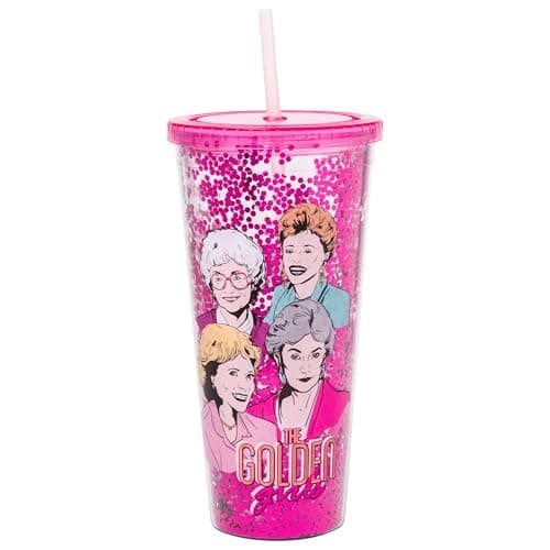 Silver Buffalo Disney Lilo and Stitch Tropical Pattern Plastic Tall Travel Cup for Adults, Outdoor Summer Party, 20 Ounc