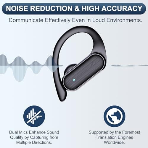 Real Time Translator Earbuds - 144 Languages with Bluetooth for Travelers (Black)
| Real Time Translation Earbuds - Blu