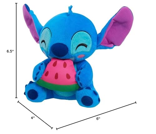 Just Play Disney Stitch Small Plush Toy - Blue Alien Stuffed Animal for Kids 2 and Up - Stitch and Watermelon Combo
