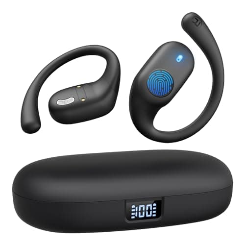 Bluetooth Open Ear Headphones for Sports and Workout (Black)
| IP54 Waterproof Bluetooth 5.3 Headphones for Cycling and