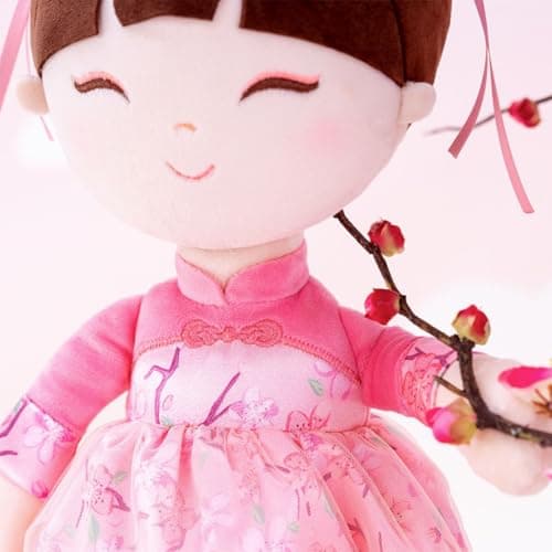 Gloveleya Soft Doll for Kids Ages 2-4 Peach Fairy Plush Toy with Gift Box