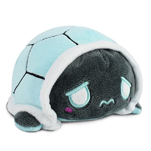 TeeTurtle Original Reversible Turtle Plushie - Green - Cute Sensory Fidget Stuffed Animals That Show Your Mood, 4 Inch
