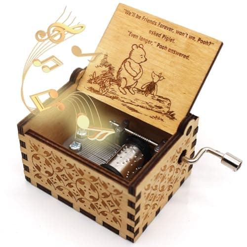 Ukebobo Wooden Music Box for Friend and Cousins - The Pooh Saying Music Box, Perfect New Year's Gift - 1 Set