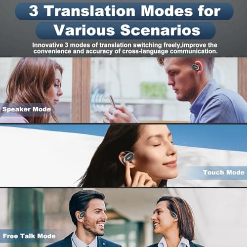 AI Translator Earbuds for Real Time Translation & Multi-device Compatibility (Black)  
AI Translator Earbuds with 144 La