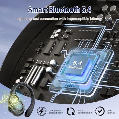 Wireless Earbuds Bluetooth 5.4 Headphones with 4 ENC Mic and LED Display for Running Black
| IP7 Waterproof Bluetooth E