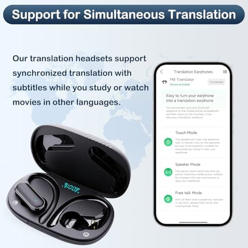 Real Time Translator Earbuds - 144 Languages with Bluetooth for Travelers (Black)
| Real Time Translation Earbuds - Blu