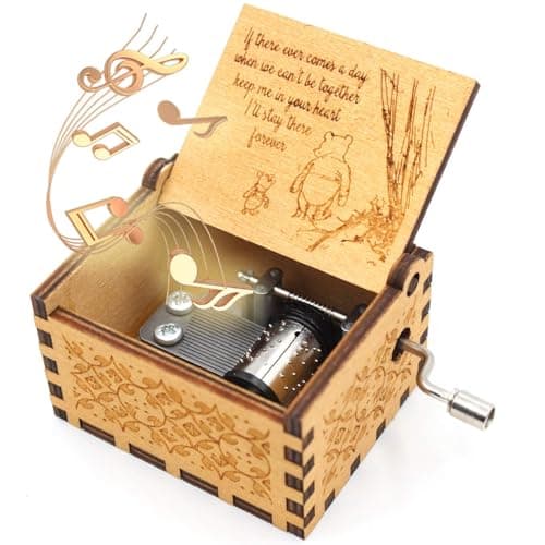 Ukebobo Wooden Music Box for Friend and Cousins - The Pooh Saying Music Box, Perfect New Year's Gift - 1 Set