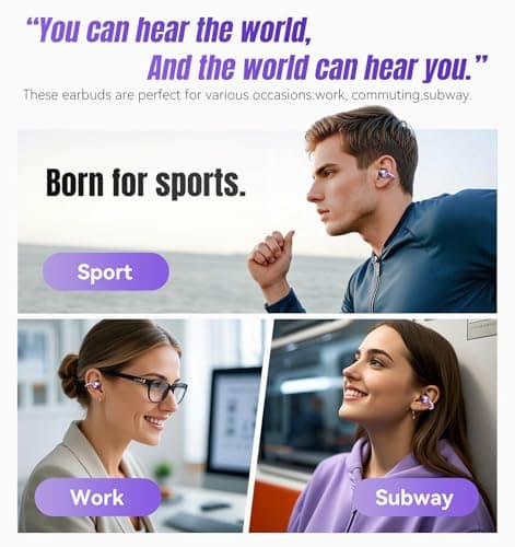 King Lucky Clip on Earbuds Open Ear Wireless Bluetooth 5.4 Headphones (Purple)  
King Lucky Clip on Earbuds Open Ear Wir