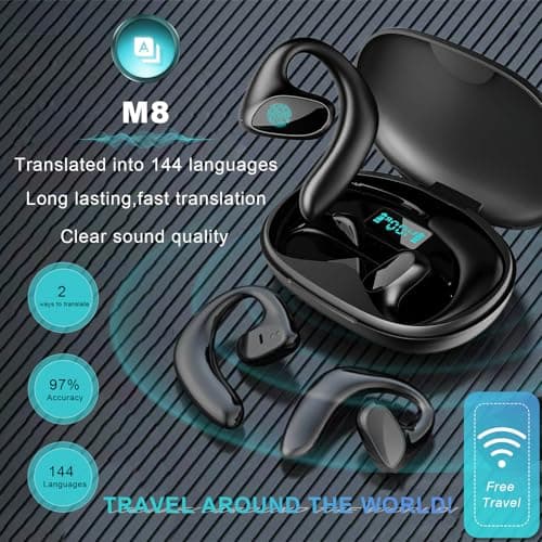 144 Languages High Accuracy Real Time Translation Earbuds for Business Travellers
| Bluetooth Voice Translator Earbuds