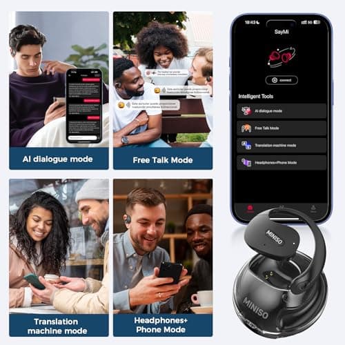 MINISO X15 Pro Open Ear Bluetooth Headphones for Young Adults Bluetooth 5.4 AI Language Support Black  
MINISO X15 Pro O