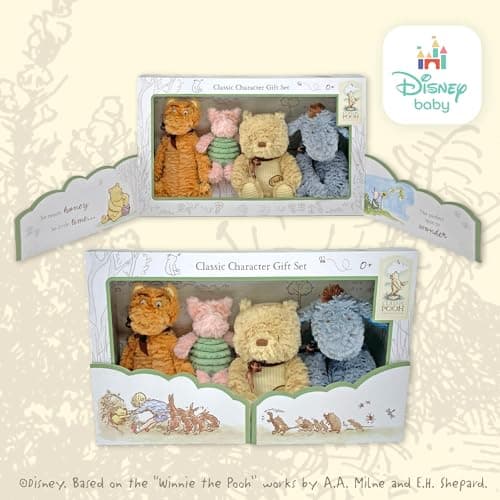[Disney] Kids Preferred Classic Winnie The Pooh and Friends 4 Piece Plush Collector Set Stuffed Animals for Kids