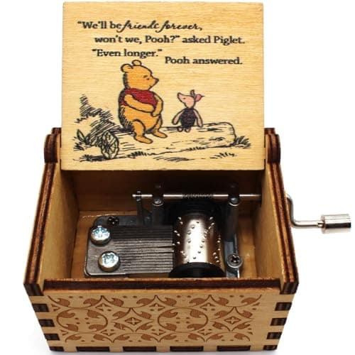 Ukebobo Wooden Music Box for Friend and Cousins - The Pooh Saying Music Box, Perfect New Year's Gift - 1 Set