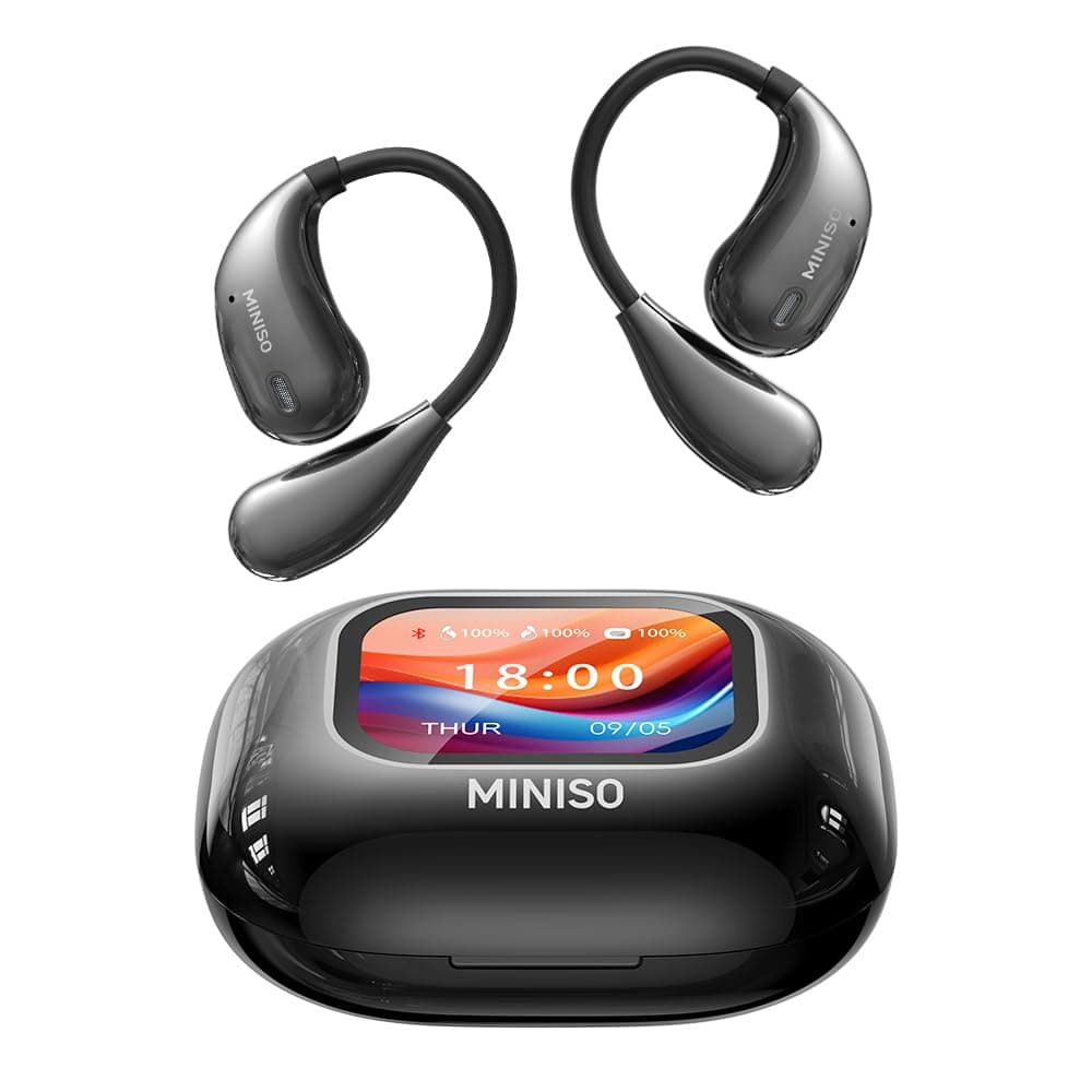 MINISO M95 Real Time Open Ear Earbuds for Travelers with Touch Screen Display Bluetooth 5.4 Black  
MINISO M95 Real Time