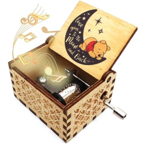 Ukebobo Wooden Music Box for Friend and Cousins - The Pooh Saying Music Box, Perfect New Year's Gift - 1 Set
