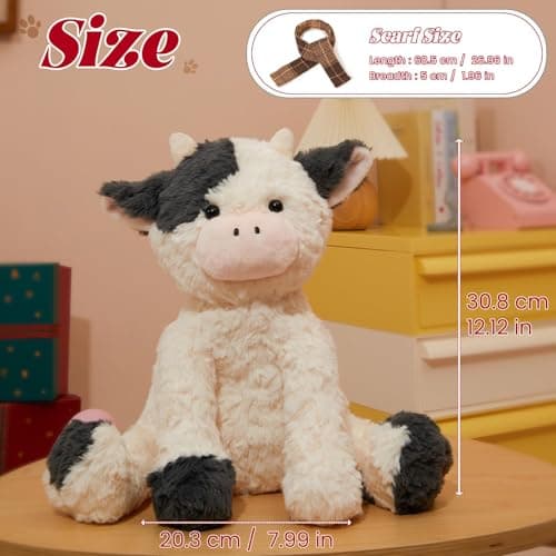 MINISO 10.5" Cow Stuffed Animal Ultra-Soft Cuddle Toy for Kids Boys Girls
MINISO 10.5" Cow Stuffed Animal with Scarf for